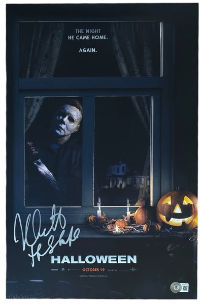 Nick Castle Signed HALLOWEEN 11x17 Movie Poster Photo Michael Myers Beckett COA