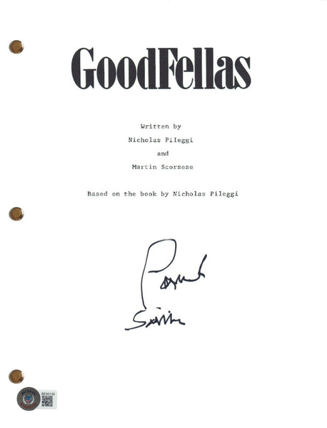 PAUL SORVINO Signed GOODFELLAS Autograph Movie Script Screenplay Beckett COA