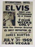 James Burton Signed Elvis Presley 11x17 Concert Poster Photo Autograph BAS COA