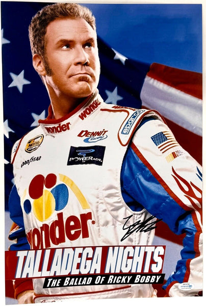 Will Ferrell Signed Autograph Talladega Nights 12x18 Movie Poster Photo ACOA COA