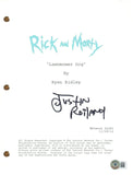JUSTIN ROILAND Signed RICK AND MORTY Autograph Lawnmower Dog Episode Script BAS