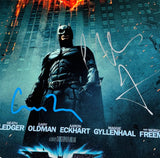 Christopher Nolan & Christian Bale Signed The Dark Knight 12x18 Poster Photo BAS