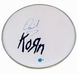 David Silveria KORN Signed Autograph 12" Drumhead Band Drummer Beckett COA