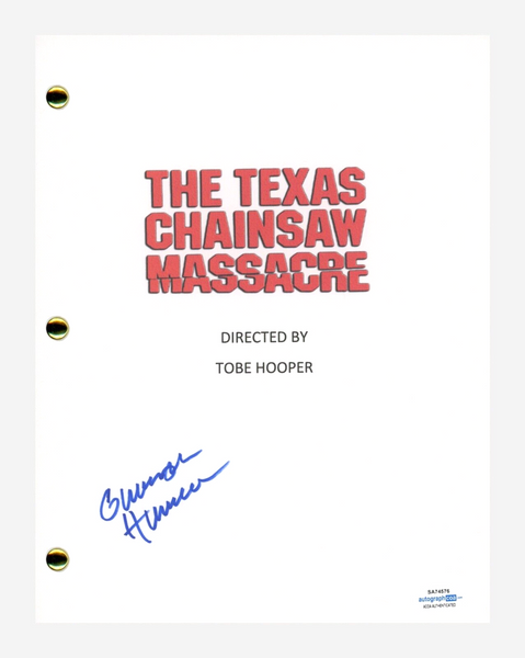 Gunnar Hansen Signed THE TEXAS CHAIN SAW MASSACRE Movie Script Autograph ACOA