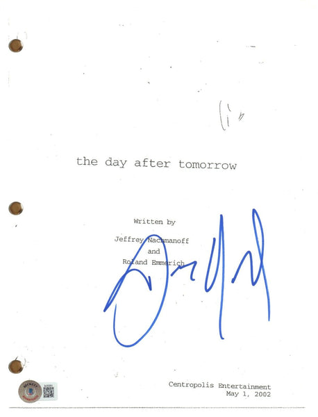 Dennis Quaid Signed Autograph The Day After Tomorrow Movie Script Beckett COA