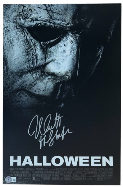 Nick Castle Signed HALLOWEEN 11x17 Movie Poster Photo Michael Myers Beckett COA