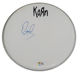 David Silveria KORN Signed Autograph 12" Drumhead Band Drummer Beckett COA