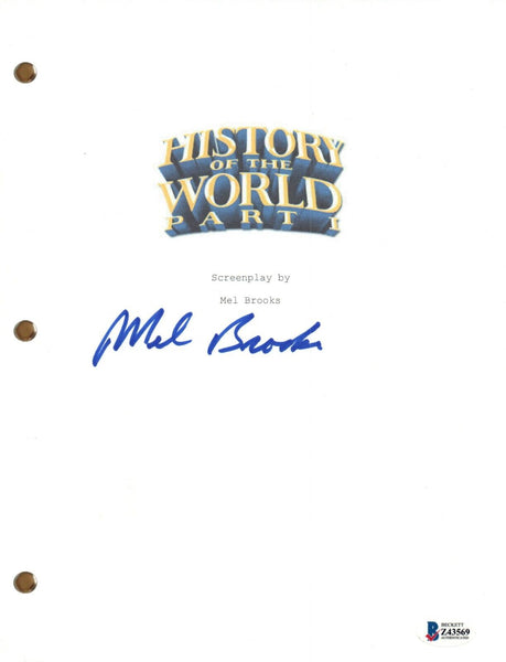 Mel Brooks Signed Autograph History of The Word Part 1 Movie Script Beckett COA