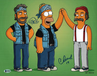 Cheech Marin & Tommy Chong Signed Autograph 11x14 Photo The Simpsons BAS COA