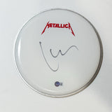 Lars Ulrich Signed METALLICA Autograph 10" Drumhead Drummer Beckett COA