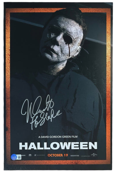 Nick Castle Signed HALLOWEEN 11x17 Movie Poster Photo Michael Myers Beckett COA