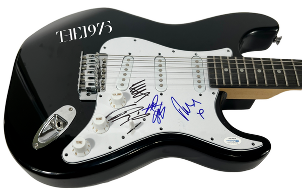 THE 1975 Signed Electric Guitar Complete Band Matty Healy x4 Autograph ACOA COA