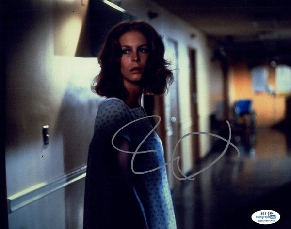 Jamie Lee Curtis Signed HALLOWEEN Autograph 8x10 Photo Laurie Strode ACOA COA