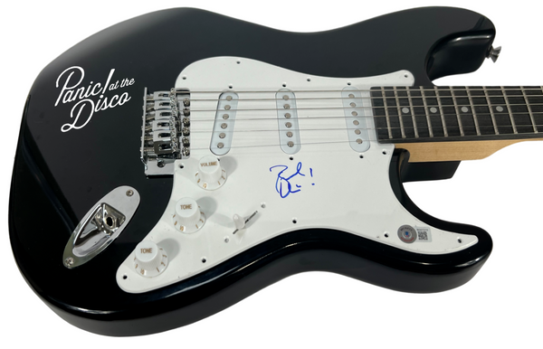 Brendon Urie PANIC! AT THE DISCO Signed Autograph Electric Guitar Beckett COA