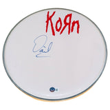 David Silveria KORN Signed Autograph 12" Drumhead Band Drummer Beckett COA
