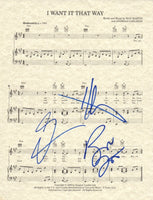Backstreet Boys Signed I Want It That Way Sheet Music 8.5x11 Kevin Brian AJ COA