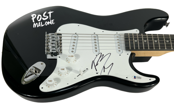 Post Malone Signed Autograph Electric Guitar Beckett Hollywood's Bleeding COA