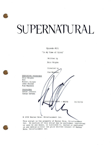 Jeffrey Dean Morgan SUPERNATURAL Signed 'In My Time of Dying' Episode Script COA