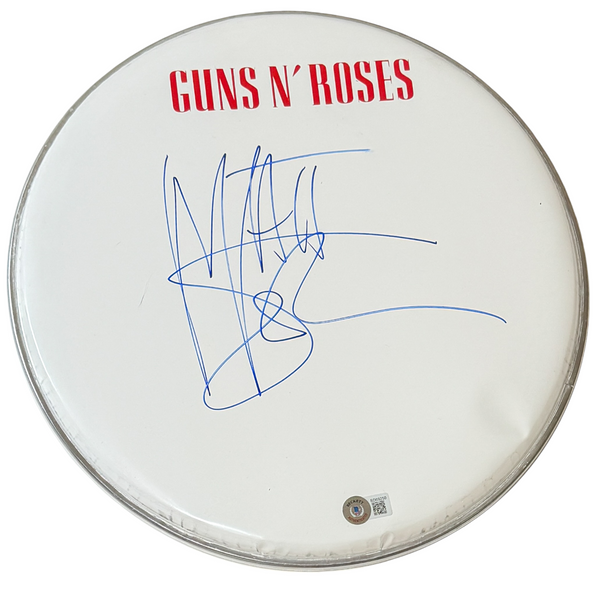 Matt Sorum GUNS N' ROSES Signed Autograph 12" Drumhead Drummer Beckett COA
