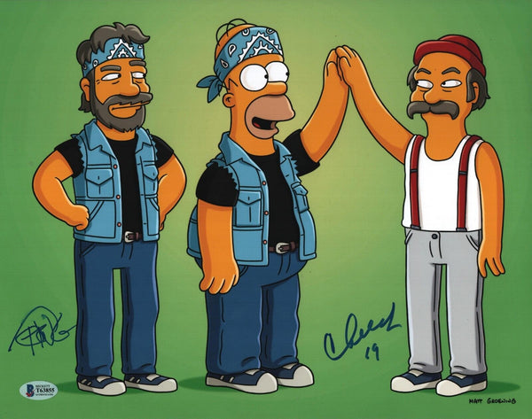 Cheech Marin & Tommy Chong Signed Autograph 11x14 Photo Up In Smoke Beckett COA