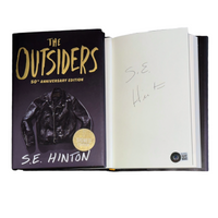 S.E. HINTON Signed THE OUTSIDERS 50TH ANNIVERSARY EDITION HC BOOK Beckett COA