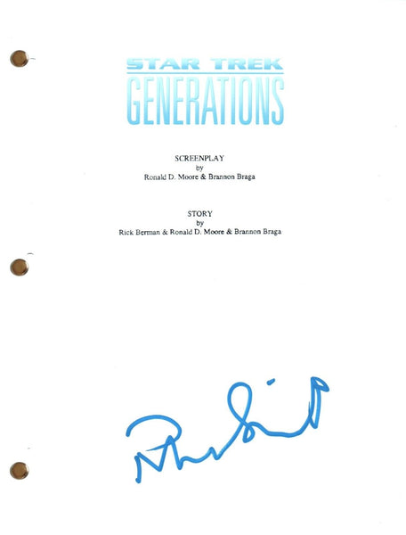 Patrick Stewart Signed Autograph Star Trek Generations Script Screenplay COA