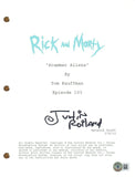 JUSTIN ROILAND Signed RICK AND MORTY Autograph Scammer Aliens Episode Script BAS