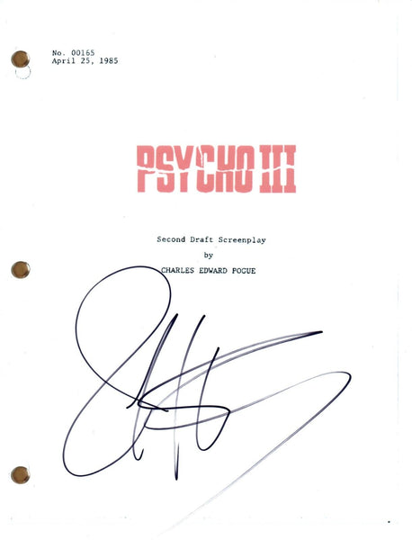 Jeff Fahey Signed Autograph Psycho III Movie Script Full Screenplay Horror COA