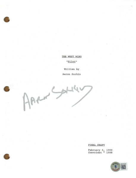 Aaron Sorkin THE WEST WING Signed Autograph Pilot Script Screenplay Beckett COA