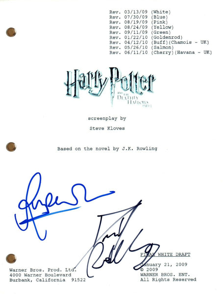 Daniel Radcliffe Rupert Grint Signed Autograph HARRY POTTER DH1 Movie Script COA