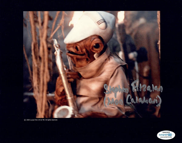 Stephen Fitzalan STAR WARS Signed Autograph 8x10 Photo Mon Calamari ACOA COA