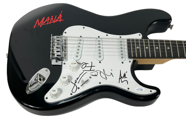 MANA Maná Band Signed Autographed Electric Guitar Fher Olvera x4 ACOA COA