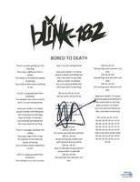 Matt Skiba Blink 182 Signed Autograph Bored To Death Lyric Sheet 8.5x11 ACOA COA