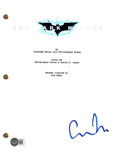 Christopher Nolan Signed Autograph THE DARK KNIGHT Full Movie Script Beckett COA
