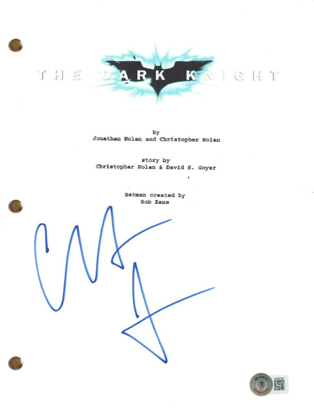 Christian Bale Signed THE DARK KNIGHT Autograph Movie Script Screenplay BAS COA