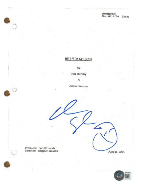 Adam Sandler BILLY MADISON Signed Autograph Movie Script Full Screenplay BAS COA