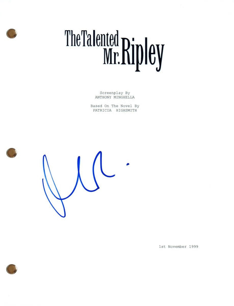Matt Damon THE TALENTED MR. RIPLEY Signed Autograph Full Movie Script COA