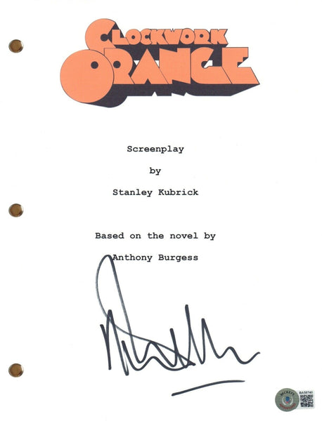 MALCOLM MCDOWELL Signed A CLOCKWORK ORANGE Movie Script Autograph Screenplay BAS