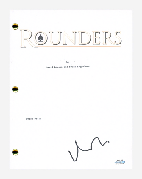 Matt Damon ROUNDERS Signed Autograph Movie Script Full Screenplay ACOA COA