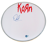 David Silveria KORN Signed Autograph 12" Drumhead Band Drummer Beckett COA
