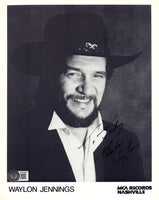 Waylon Jennings Signed Autograph 8x10 Photo Country Music Singer Beckett COA