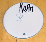 David Silveria KORN Signed Autograph 12" Drumhead Band Drummer Beckett COA