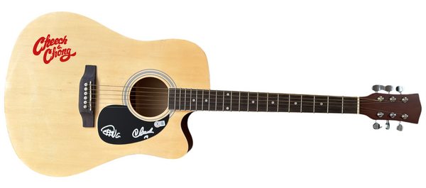 CHEECH & CHONG Signed Autograph Full Size Acoustic Guitar Tommy Marin Beckett