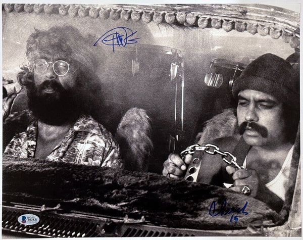 Chech and Chong Signed Autograph 11x14 Photo Up In Smoke Tommy Marin Beckett COA