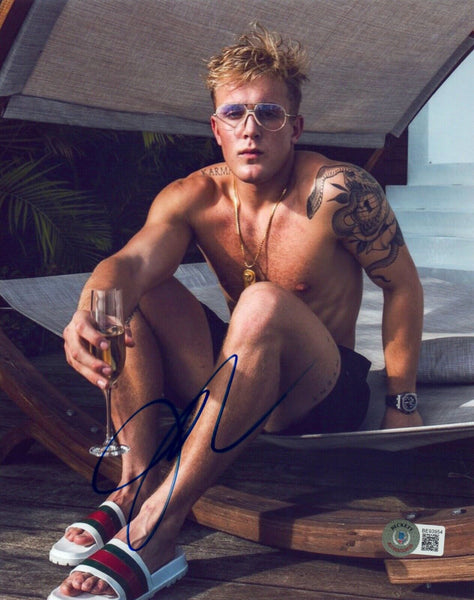 Jake Paul Signed Autograph 8x10 Photo Boxer Boxing Problem Child Beckett COA