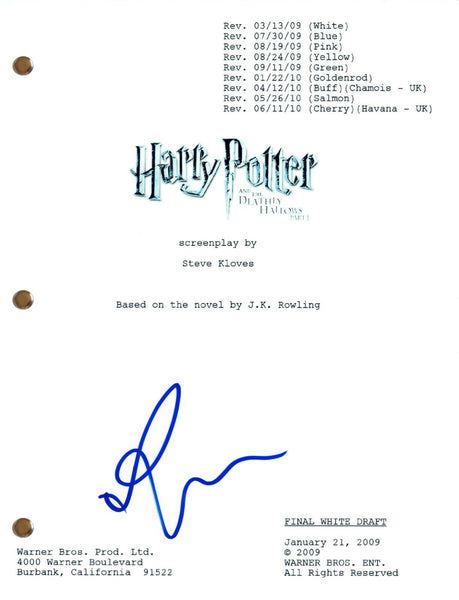 Rupert Grint Signed Autograph Harry Potter Deathly Hallows Pt 1 Movie Script COA