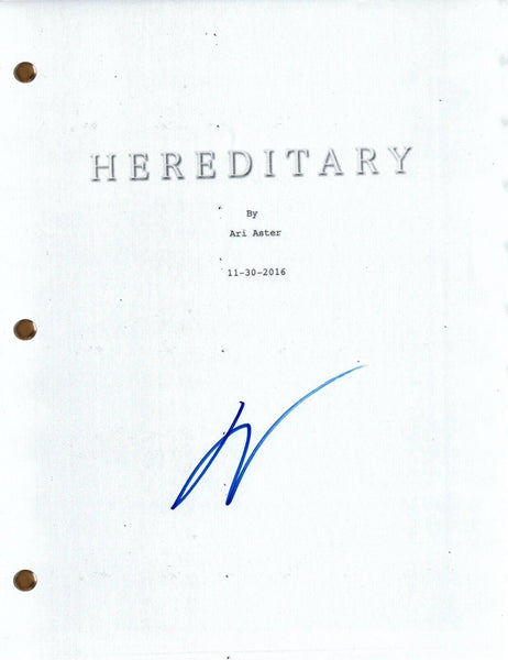 Ari Aster Signed Autograph HEREDITARY Movie Script Full Screenplay Horror COA