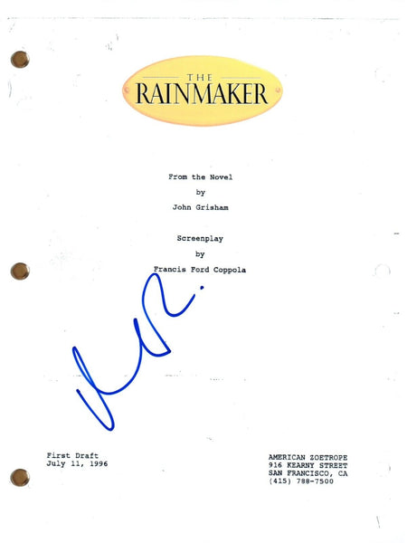 Matt Damon THE RAINMAK Signed Autographed Movie Script Full Screenplay COA