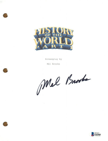 Mel Brooks Signed Autograph History of The Word Part 1 Movie Script Beckett COA