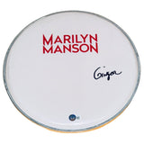 Ginger Fish Signed Autograph 12" Drumhead Marilyn Manson Drummer Beckett COA